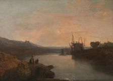 Harlech Castle, from Tygwyn Ferry, Summer's Evening Twilight, 1799. Creator: JMW Turner