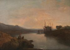 Harlech Castle, from Tygwyn Ferry, Summer's Evening Twilight, 1799. Creator: JMW Turner