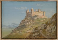 Harlech Castle in Meirionethshire with Snowdon at a distance, 1771. Creator: Paul Sandby