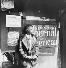Harlem newsboy, New York, 1943. Creator: Gordon Parks