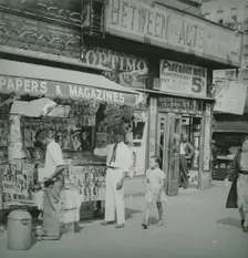 Harlem newspaper stand, 1939. Creator: Sid Grossman