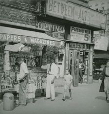 Harlem newspaper stand, 1939. Creator: Sid Grossman