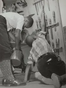 Harlem Art Center, boys with tools, 1939. Creator: Berenice Abbott