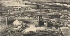 Harlem River Bridges, ca.1935 - 1943. Creator: Elizabeth Olds