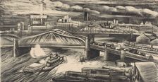 Harlem River Bridges, ca.1935 - 1943. Creator: Elizabeth Olds