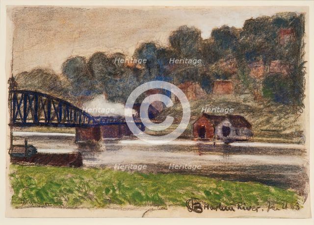 Harlem River, JANUARY 21, 1903. Creator: Oscar Bluemner.