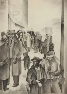 Harlem Street Scene, ca.1935 - 1943. Creator: Charles Henry Alston