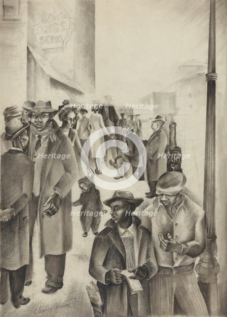 Harlem Street Scene, ca.1935 - 1943. Creator: Charles Henry Alston.