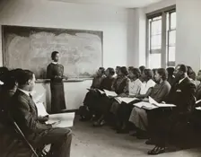 Harlem YMCA Music and Music History Class conducted by instructors from the Federal..., 1935 - 1943. Creator: Unknown