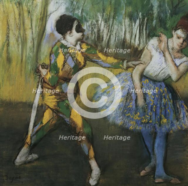 Harlequin and Colombine, around 1886. Creator: Edgar Degas.