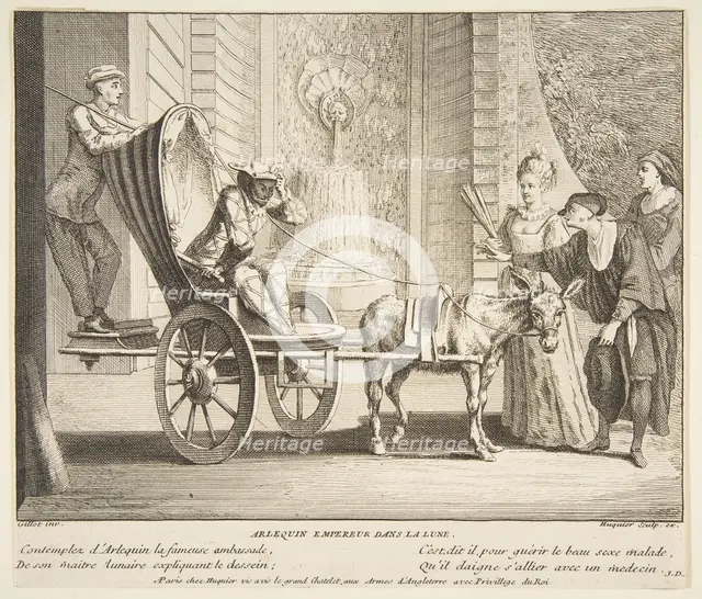 Harlequin, Emperor on the Moon.n.d. Creators: Claude Gillot, Jacques Gabriel Huquier.