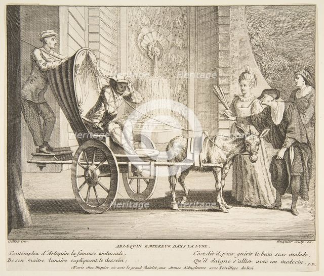 Harlequin, Emperor on the Moon.n.d. Creators: Claude Gillot, Jacques Gabriel Huquier.