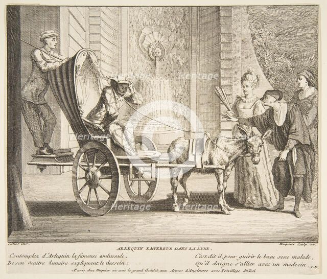 Harlequin, Emperor on the Moon.n.d. Creators: Claude Gillot, Jacques Gabriel Huquier.