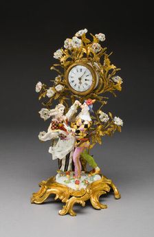 Harlequin Family Clock, Meissen, c. 1740. Creator: Meissen Porcelain