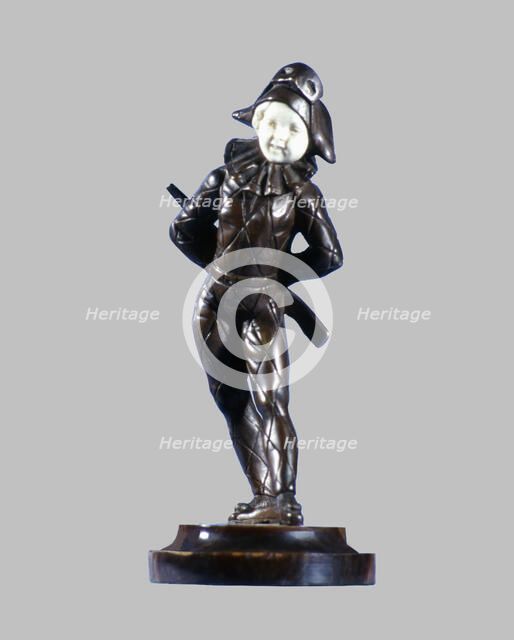 Harlequin in bronze and ivory.