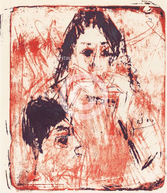 Harmonica Player, 1919. Creator: Ernst Kirchner.