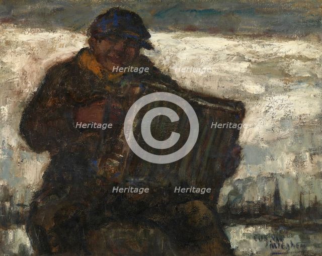 Harmonica Player, 1928. Creator: Eugeen Van Mieghem.