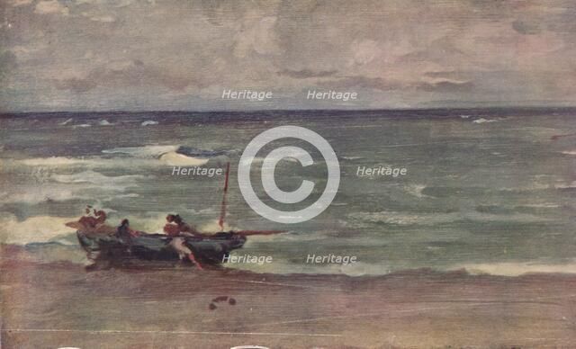 'Harmony in Blue and Silver: Beaching The Boat, Etretat', c1897. Artist: James Abbott McNeill Whistler.