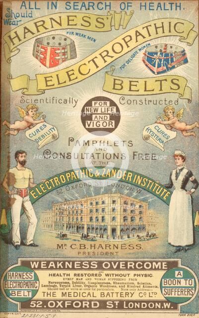 Harness Electropathic belt, 1890s. Artist: Unknown