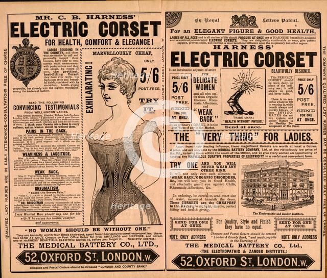 Harness Electropathic belt, 1890s. Artist: Unknown