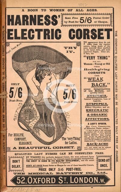 Harness Electropathic belt, 1892. Artist: Unknown