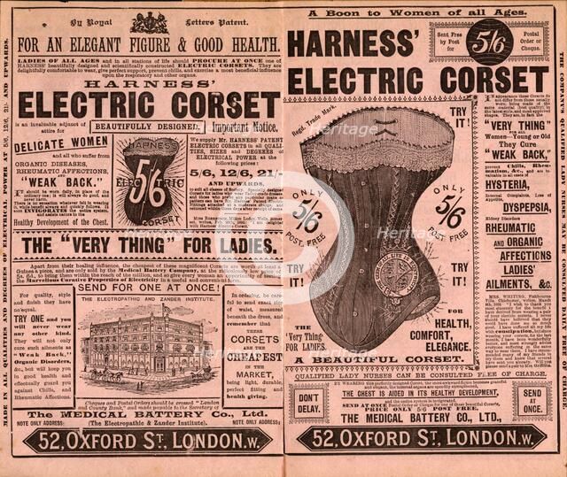 Harness Electropathic belt, 1892. Artist: Unknown