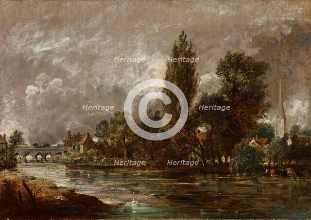 Harnham Bridge, Salisbury, about 1821. Creator: John Constable.