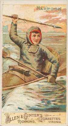 Harpoon, from the Arms of All Nations series (N3) for Allen & Ginter Cigarettes Brands, 1887. Creator: Allen & Ginter