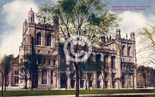 Harper Memorial Library, University of Chicago, Illinois, 1910. Artist: Unknown