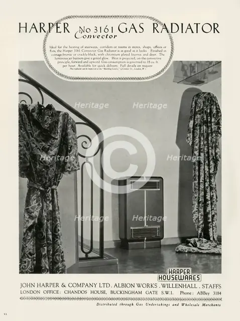 'Harper No 3161 Convector Gas Radiator - Harper Housewares', 1949. Creator: Unknown.