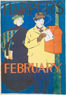 Harper's February, c1890 - 1899. Creator: Edward Penfield