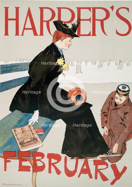 Harper's February, c1890 - 1907. Creator: Edward Penfield.