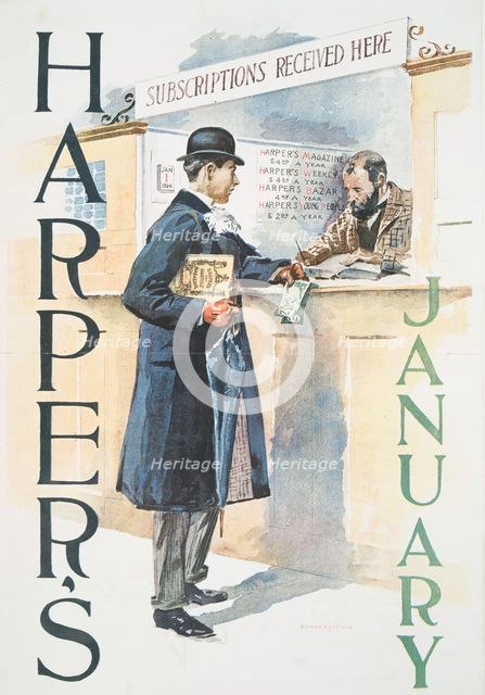 Harper's January, c1890 - 1907. Creator: Edward Penfield.
