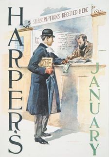 Harper's January, c1890 - 1907. Creator: Edward Penfield