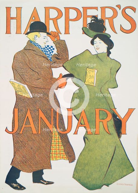 Harper's January, c1895. Creator: Edward Penfield.