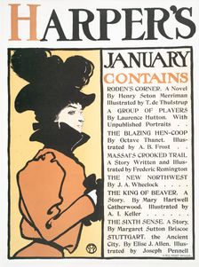Harper's January. Contains Rodens Corner A Novel By Henry Seton Merriman..., c1898. Creator: Edward Penfield