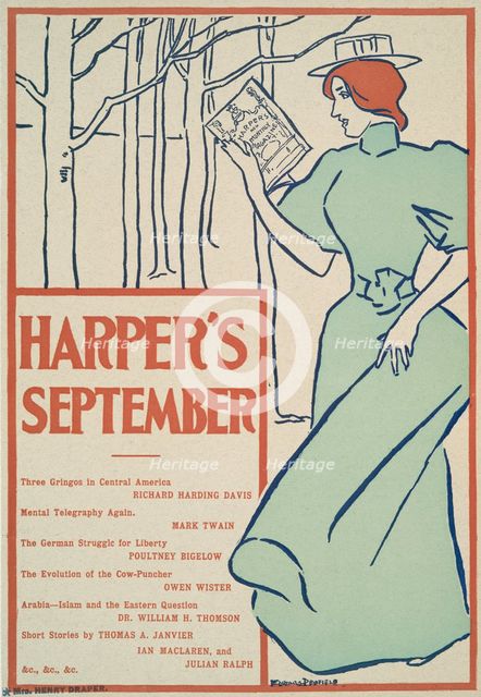 Harper's September, Three Gringos in Central America, Richard Harding Davis, Mental..., c1895. Creator: Edward Penfield.
