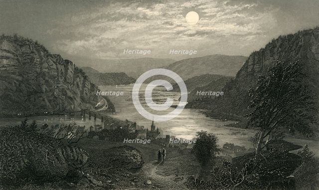 'Harper's Ferry by Moonlight', 1872. Creator: Robert Hinshelwood.