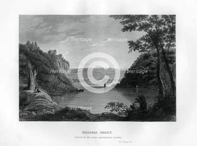 Harpers Ferry, junction of the Shenandoah and Potomac rivers, West Virginia, USA, 1855. Artist: Unknown