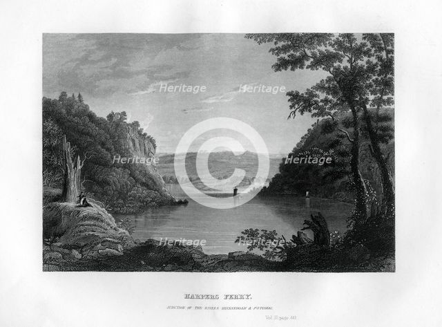 Harpers Ferry, junction of the Shenandoah and Potomac rivers, West Virginia, USA, 1855. Artist: Unknown
