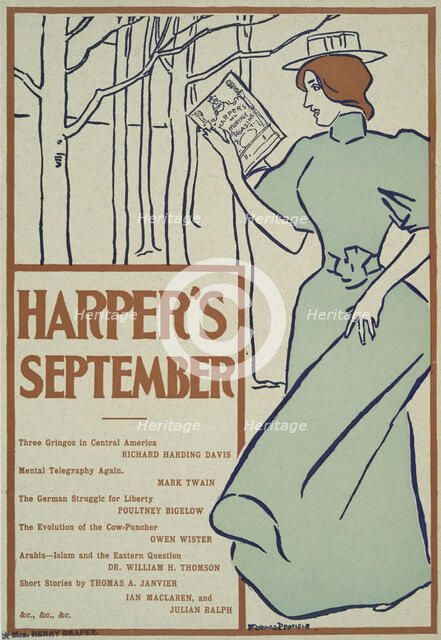 Harper's September, Three Gringos in Central America, Richard Harding Davis, Mental..., c1895. Creator: Edward Penfield.