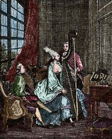 Harpist, 18th century. Creator: Unknown