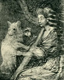 Harpist and dog, c1778, (1943). Creator: Thomas Gainsborough