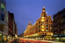 Harrods Department Store at night, Brompton Road, Knightsbridge, London, 2005
