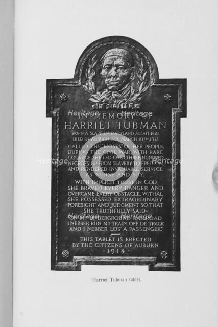 Harriet Tubman tablet, 1916. Creator: Unknown.