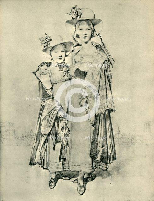 Harriet and Caroline Montagu, Rome, 1815, (1943).  Creator: Jean-Auguste-Dominique Ingres.