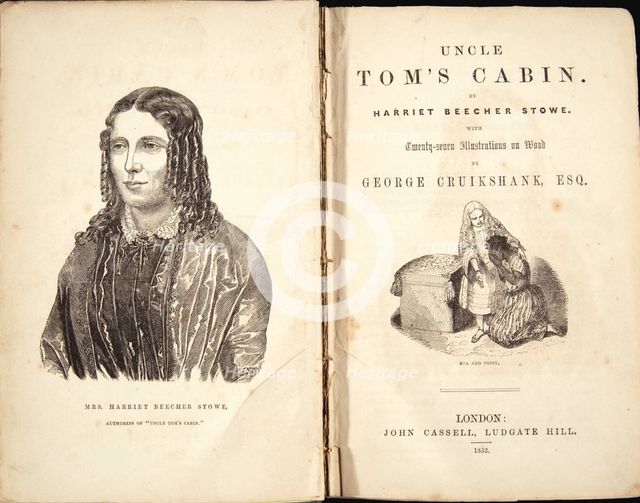 Harriet Beecher Stowe. Frontispiece of Uncle Tom's Cabin, or Life Among the Lowly by Voltaire, 18