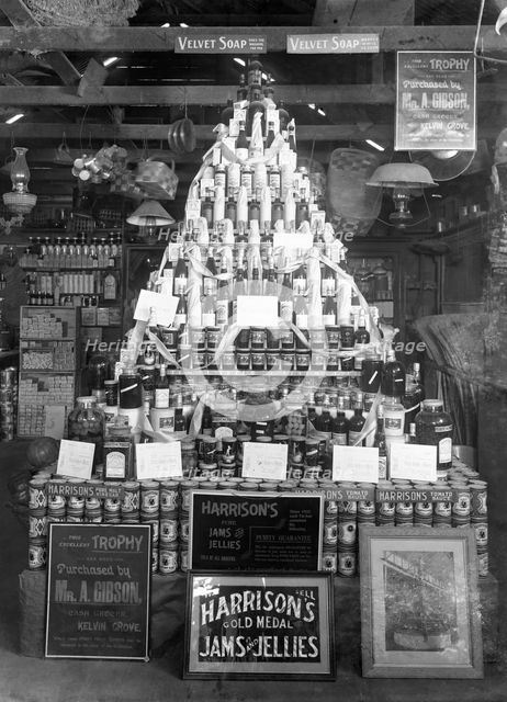 Harrison's jams and jellies display...National Agricultural & Industrial Association of...1903. Creator: Robert Augustus Henry L'Estrange.