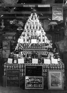 Harrison's jams and jellies display...National Agricultural & Industrial Association of...1903. Creator: Robert Augustus Henry L'Estrange