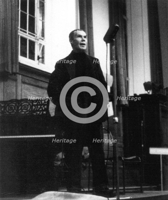 Harry Cox performing at the English Folk Music Festival, Cecil Sharp House, London, 1959. Artist: Eddis Thomas